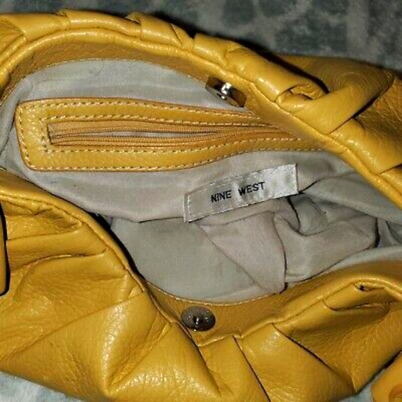 Nine West Yellow Hobo Handbag With Braided Strap - Picture 6 of 6